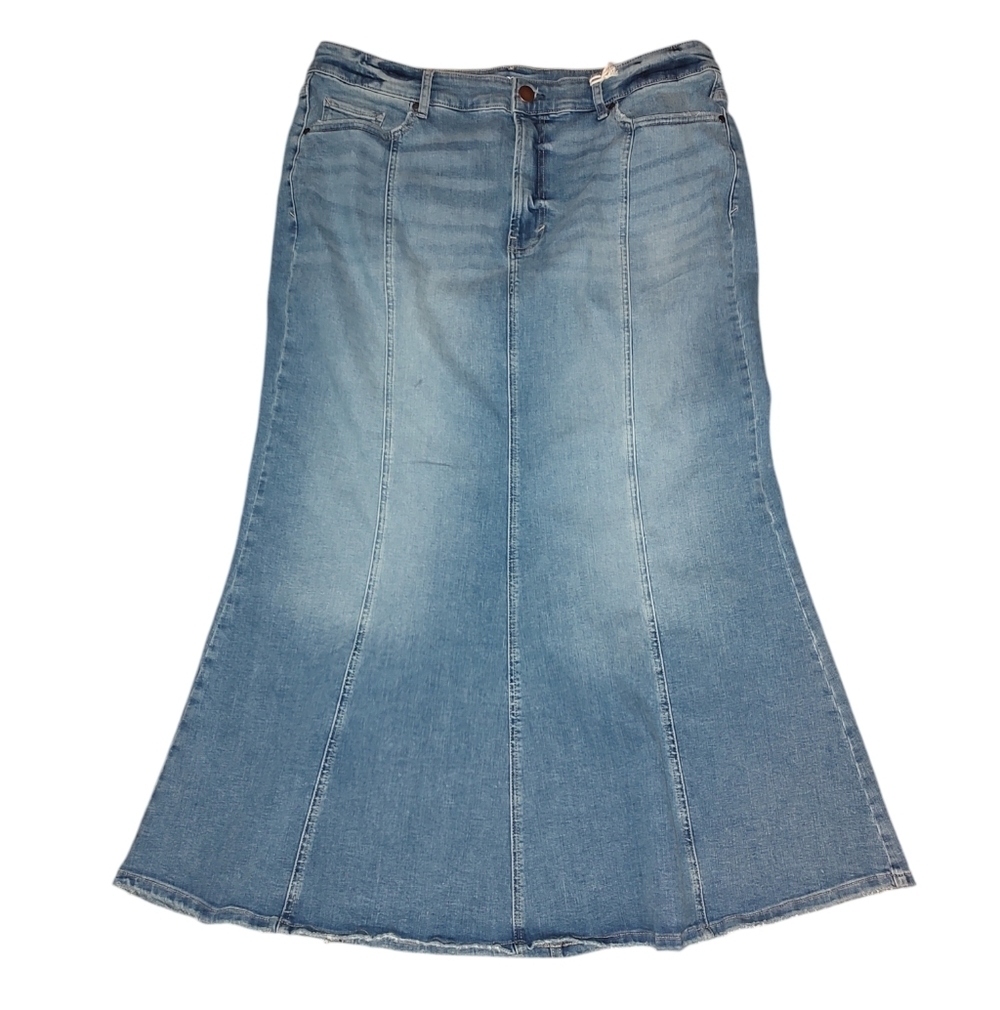 a.n.a Light Blue Denim/Dean Maxi Skirt - Picture 2 of 8